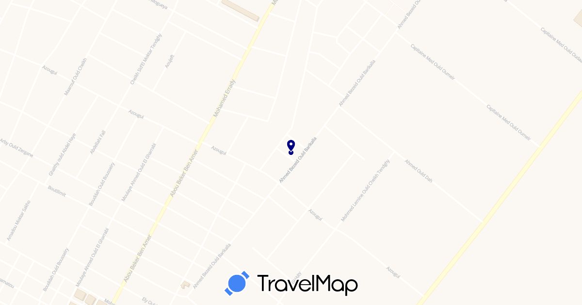 TravelMap itinerary: driving in Mauritania (Africa)